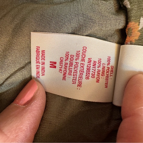 Mossimo Sheer Patterned Green Orange Yellow White Lined Skirt M Elastic Waist - Picture 4 of 8